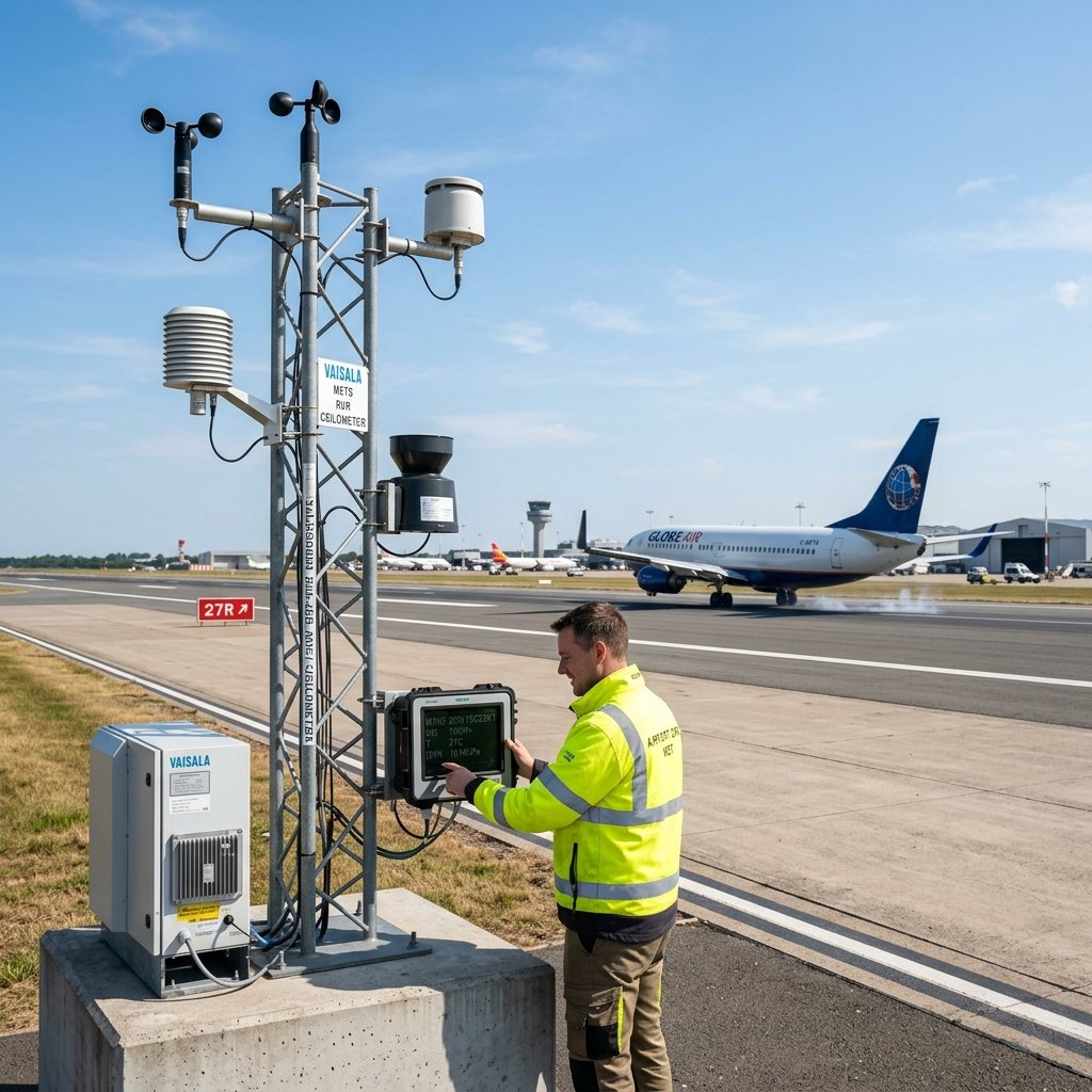 Airport runway and aviation weather observation system